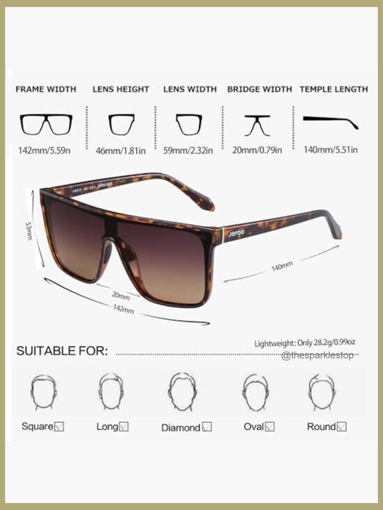 Polarized Square Sunglasses Oversized Shield Style UV Protection main image 6